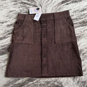 LuLaRoe Chocolate Button-Front Mini Skirt